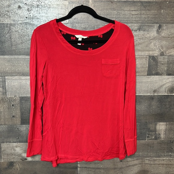 Soma Tops - Soft Soma Red Peasant Sleeve Top